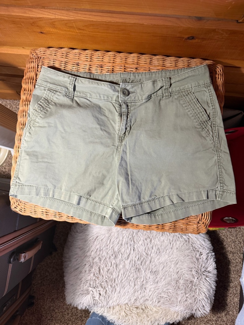 Women's Sage Green Casual Cotton Shorts